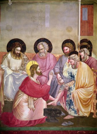 Jesus washes the feet of the Apostles